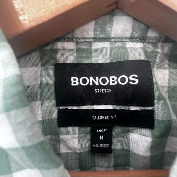 BONOBOS RIVIERA STRETCH SHORT STANDARD FIT PLAID BUTTON-UP SHIRT Medium U0753 - Picture 8 of 15
